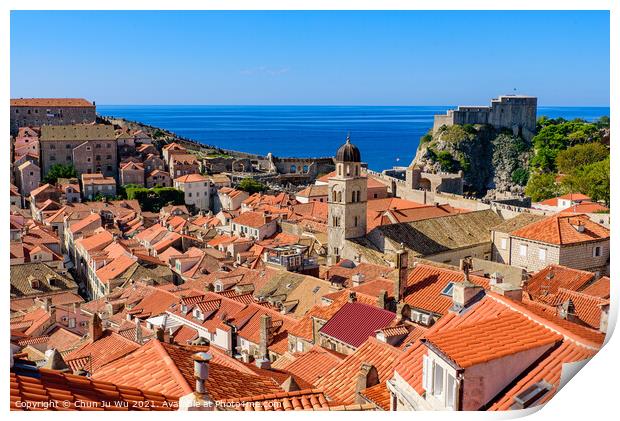 Overview of the old town of Dubrovnik, Croatia Print by Chun Ju Wu