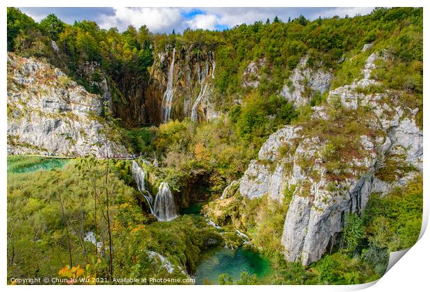 Great Waterfall and Sastavci Waterfalls in Plitvice Lakes National Park (Plitvicka Jezera), Croatia Print by Chun Ju Wu