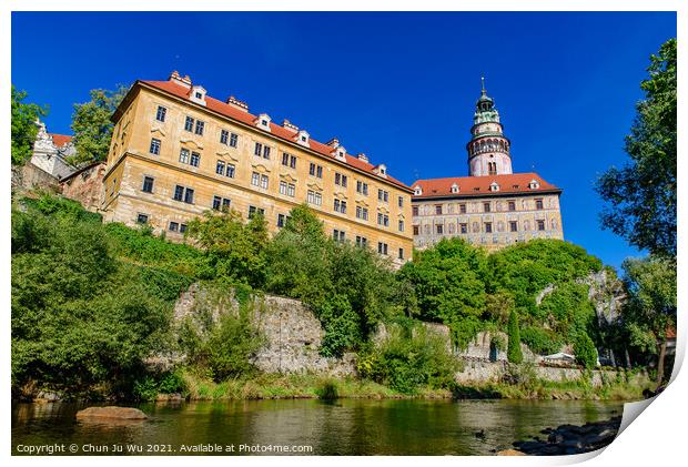 Český Krumlov Castle and Tower in the Czech Republic Print by Chun Ju Wu