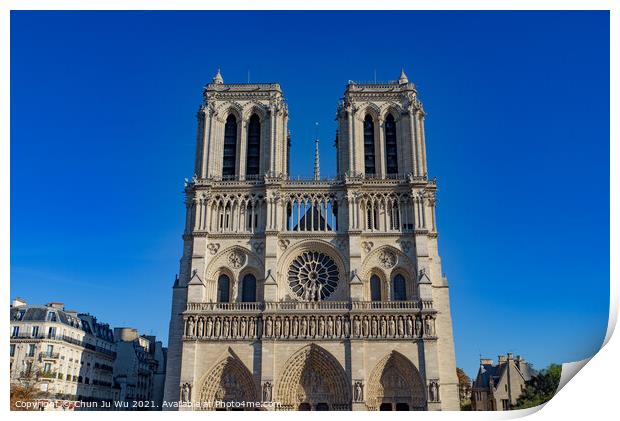 Notre Dame Cathedral, Paris, France Print by Chun Ju Wu