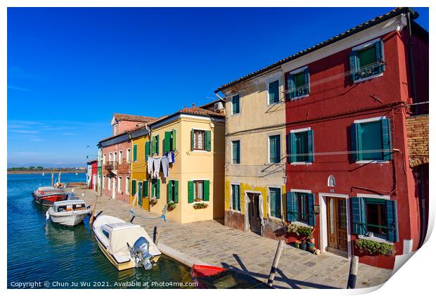 Burano island, famous for its colorful fishermen's houses, in Venice, Italy Print by Chun Ju Wu