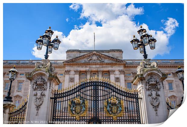 Buckingham Palace, the residence and administrative headquarters of the monarch of the United Kingdom in London Print by Chun Ju Wu