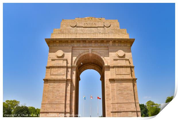 India Gate, a famous war memorial in New Delhi, India Print by Chun Ju Wu