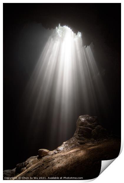 Light from the top of Jomblang Cave in Java island, Indonesia Print by Chun Ju Wu
