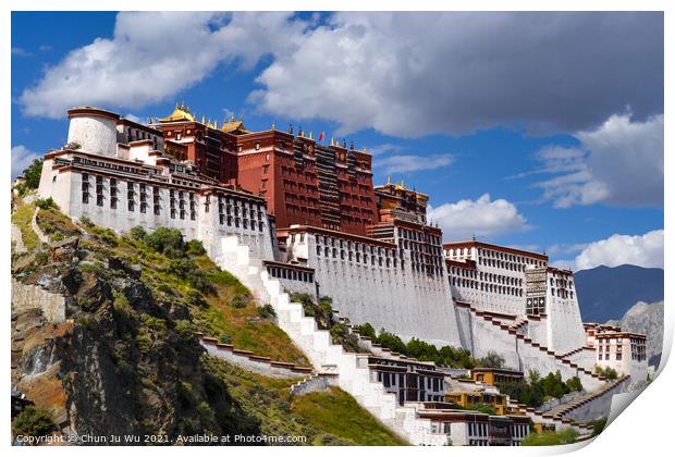Potala Palace, the former winter palace of the Dalai Lamas, in Lhasa, Tibet Print by Chun Ju Wu