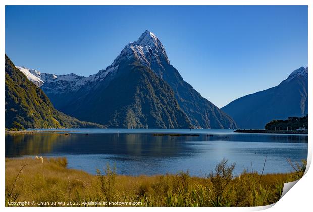 Milford Sound at Fiordland National Park in New Zealand Print by Chun Ju Wu