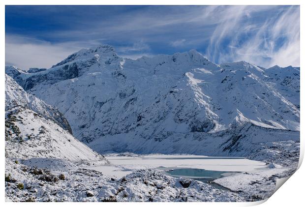 Hooker Valley Track in winter, Mt Cook National Park, New Zealand Print by Chun Ju Wu