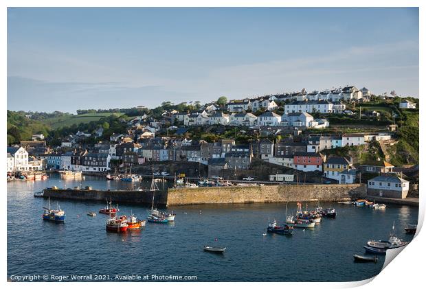 Mevagissey Harbour Cornwall Print by Roger Worrall