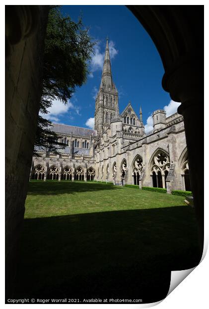 Salisbury Cathedral Print by Roger Worrall