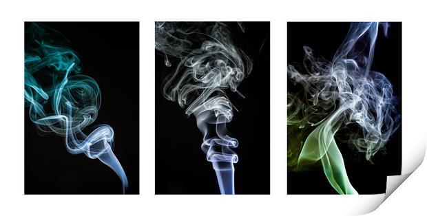 Smoke Trails Triptych  Print by Gary A Kenyon