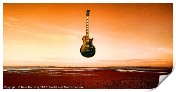 Sky Guitar 2 Print by Dave Harnetty