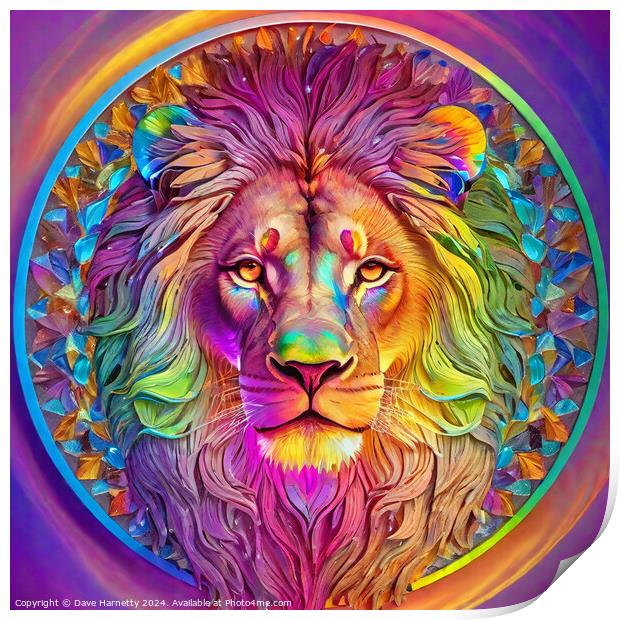 Lion Mandala Print by Dave Harnetty