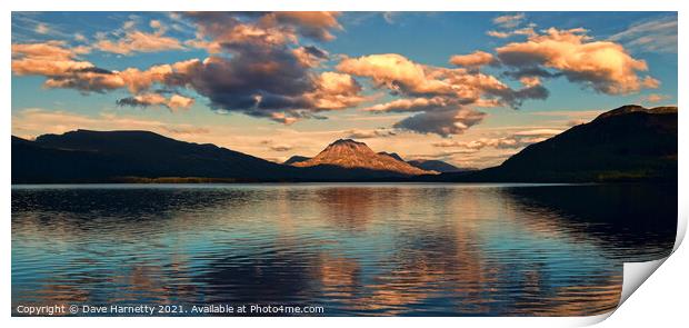  Dusk at Loch Maree-Scotland. Print by Dave Harnetty