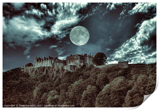  Stirling Castle-Moonlight Print by Dave Harnetty