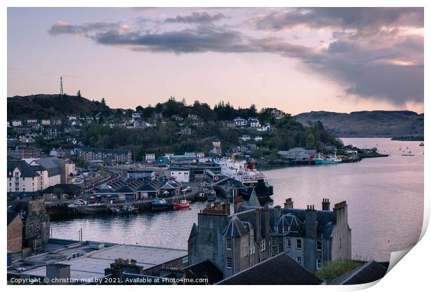 A view from Jacobs ladder Oban Print by christian maltby