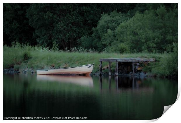 Boat Lock Ettrick  Print by christian maltby