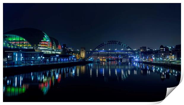 Tyne reflections Newcastle Print by Frank Farrell