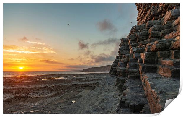 A walk along the Heritage Coast Glamorgan Wales 4 Print by Frank Farrell