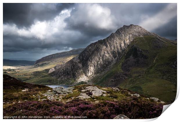showers and Tryfan Print by John Henderson