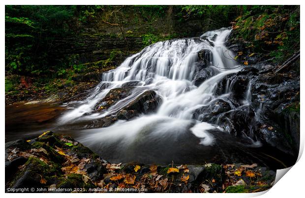 Enchanting Fairy Falls in North Wales Print by John Henderson