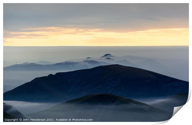 Snowdonia mist. Print by John Henderson