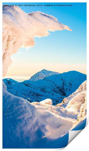 Snowdonia winter Print by John Henderson