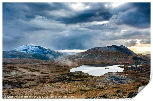 Cnicht and the Moelwyns. Print by John Henderson