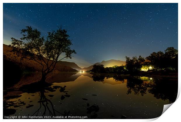 Llyn Padarn stars  Print by John Henderson