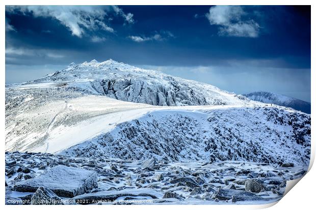 Ice cold Glyder Fach. Print by John Henderson