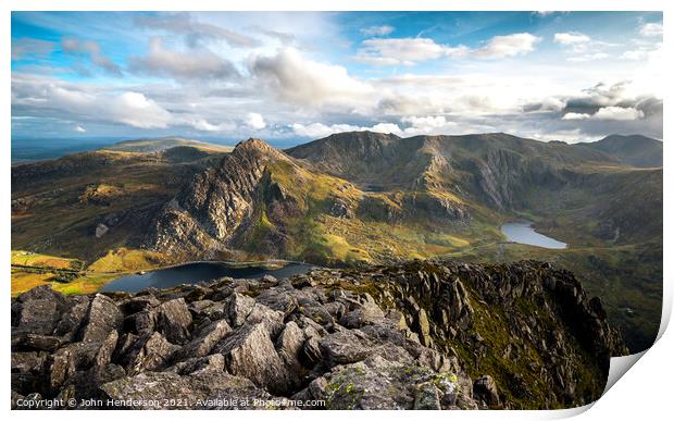 Tryfan and the Glyders Print by John Henderson