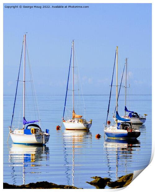 Yachts in Millport Bay, Isle of Cumbrae, Scotland Print by George Moug