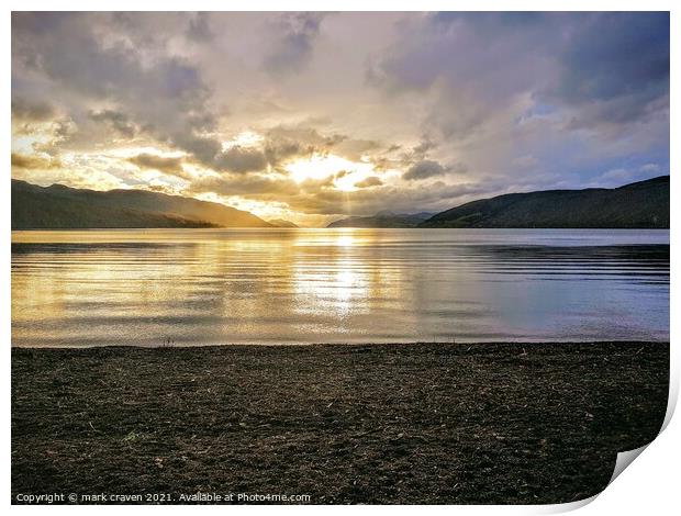 Loch Ness Sunset Print by mark craven
