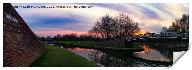 Panoramic sunset on Dudley canal Print by Keith McManus