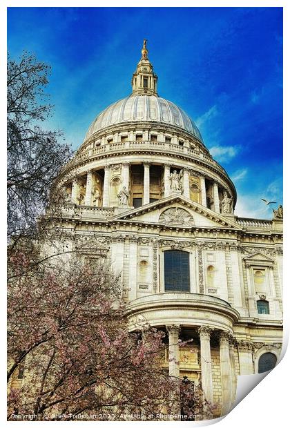 St. Paul's Cathedral in springtime Print by Jules D Truman