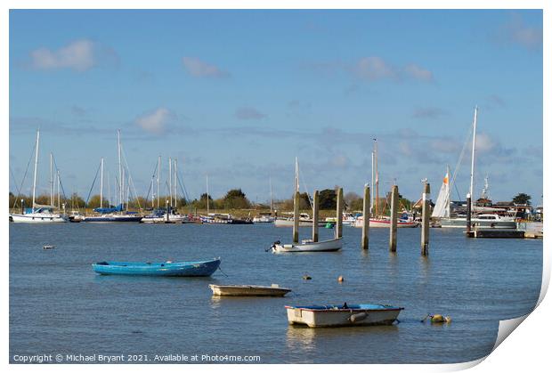  boats at brightlingsea harbour Print by Michael bryant Tiptopimage