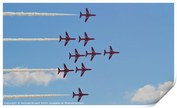 red arrows fly pass Print by Michael bryant Tiptopimage