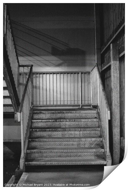 Car park stairs case Print by Michael bryant Tiptopimage