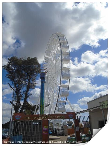 Ferris wheel clacton on sea  Print by Michael bryant Tiptopimage