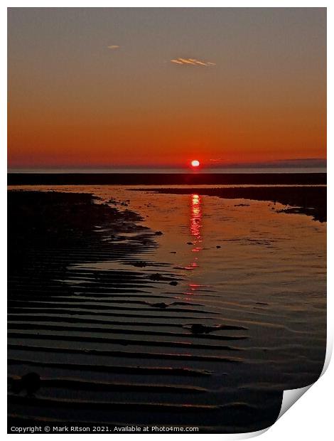 Low tide Solway sunset  Print by Mark Ritson