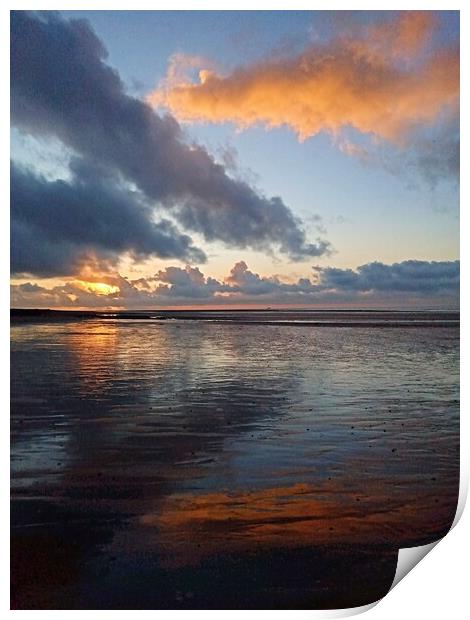 Sunset sand reflections   Print by Mark Ritson