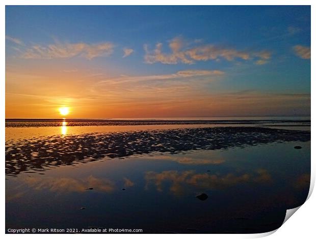 Golden Sunset Reflections  Print by Mark Ritson