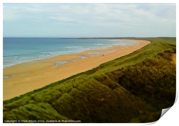 Fraserbergh beach from the top of the dunes  Print by Mark Ritson