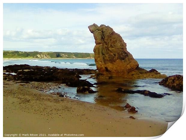 Large Rock on Cullen Beach  Print by Mark Ritson