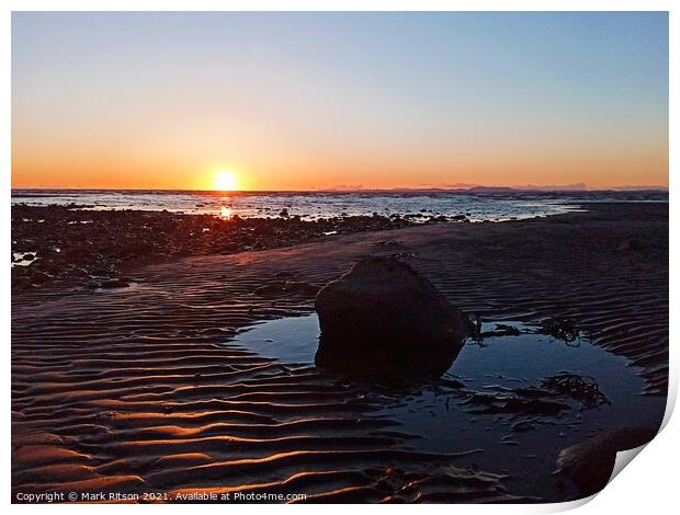 Low Tide Sunset Print by Mark Ritson