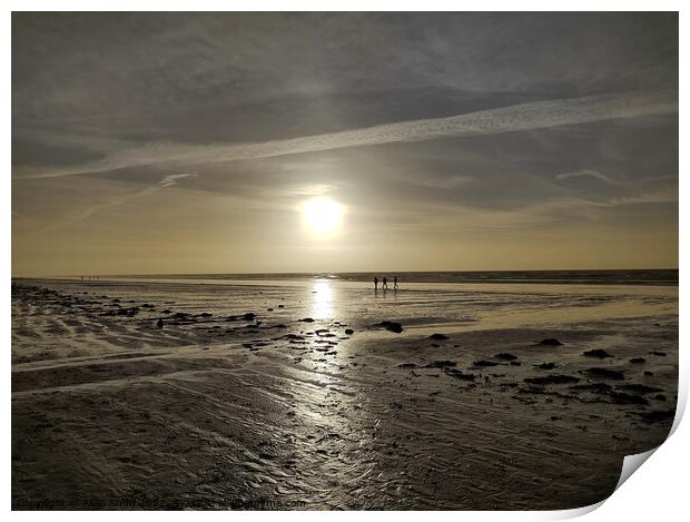 Winter Afternoon at Brean Down Beach, Somerset Print by Allan Snow