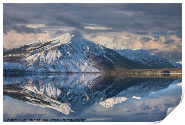 Stanton Mountain reflection, Montana Print by Jim Cumming