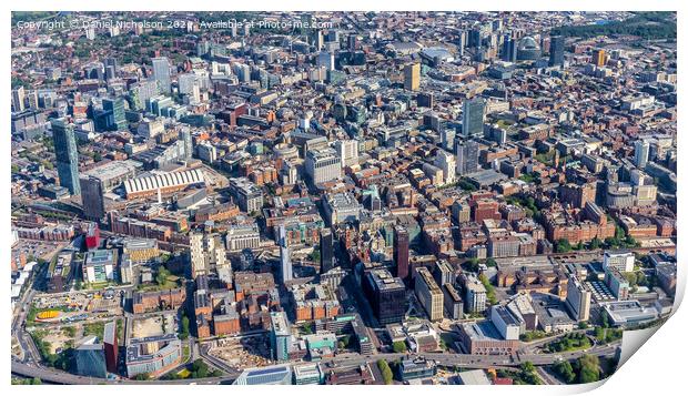 The City of Manchester - Bird's Eye View Print by Daniel Nicholson