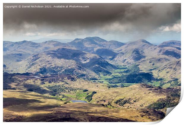 The Lake District from Above Print by Daniel Nicholson