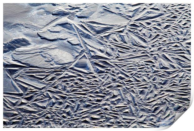 Abstract Ice Patterns in Floodwater in Nidderdale Print by Mark Sunderland