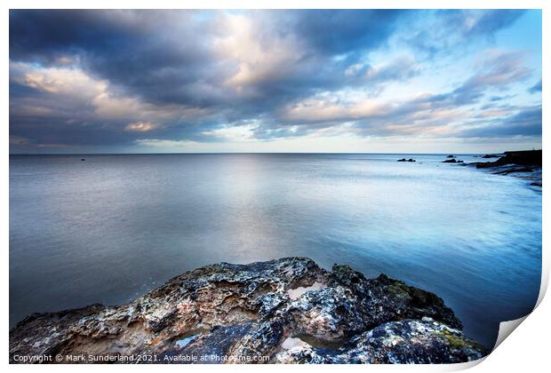 Rock Sea and Sky on the Fife Coast Print by Mark Sunderland